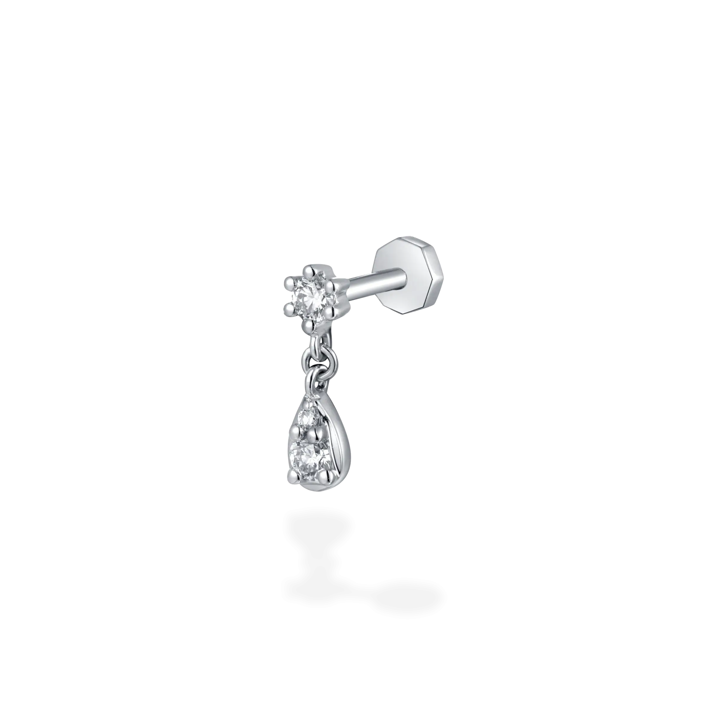 Pear shaped water drip diamond flat back